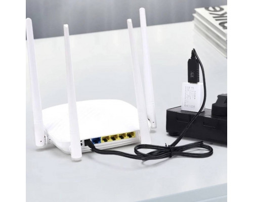 Кабель для роутера USB DC живлення від Power Bank Fonken із трансформатором 12V з перехідником 5.5 - 3.5 мм Чорний Кабель для роутера USB DC живлення від Power Bank Fonken із трансформатором 12V з перехідником 5.5 - 3.5 мм Чорний