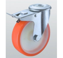 Колесо поворотне STANDART з отвором та гальмом Longway 80 мм (4306-ST-080-R)