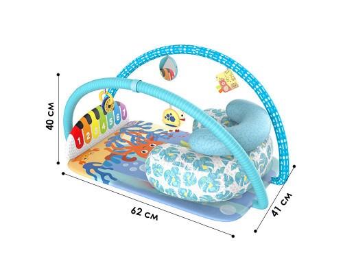 Дитячий розвиваючий килимок YRB SDZ-1817 Whale Блакитний 40х62х41 см 13202-84444