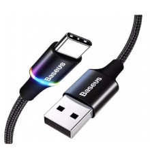 USB Type-C кабель BASEUS з led підсвічуванням 50 см Чорний