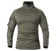 Сорочка мілітарі Lesko A655 XXL (38 р.) Темно-зелений (4256-12525)