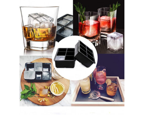 Форма для льоду силіконова Ice Кубики 6 комірок 16.7x11.5x5 см Чорний (С051350)