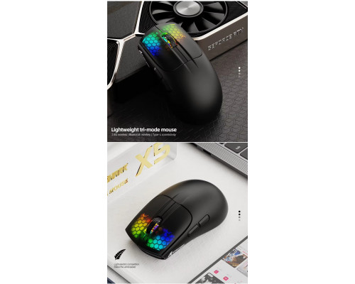Миша бездротова Aattack SHARK X5 з акумулятором та підсвічуванням 2,4G+Bluetooth Black Миша бездротова Aattack SHARK X5 з акумулятором та підсвічуванням 2,4G+Bluetooth Black