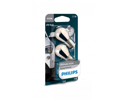 Вказівна лампа розжарювання Philips 12496SVB2 PY21W 12V 21W SilverVision SP 2pcs/set Вказівна лампа розжарювання Philips 12496SVB2 PY21W 12V 21W SilverVision SP 2pcs/set