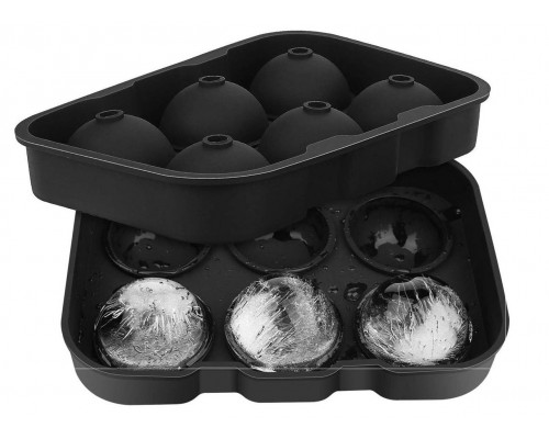 Форма для льоду силіконова Ice Куля 6 комірок 18,5x12,5x4,6 см Чорний (C051355)