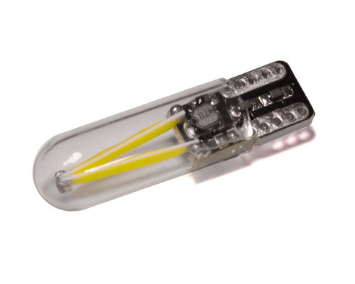 Світлодіодна лампа StarLight T10 1 діод COB 12V-24V 1W WHITE мультиполярна / скляна колба / друкована плата Black Світлодіодна лампа StarLight T10 1 діод COB 12V-24V 1W WHITE мультиполярна / скляна колба / друкована плата Black