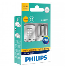 Автолампа діоди PHILIPS 11498ULAX2 PY21W LED 12V + Smart Canbus X2 Amber
