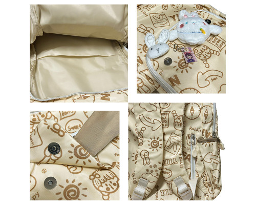 Рюкзак підлітковий Lesko 230632 Beige Зайчик 20 л Рюкзак підлітковий Lesko 230632 Beige Зайчик 20 л
