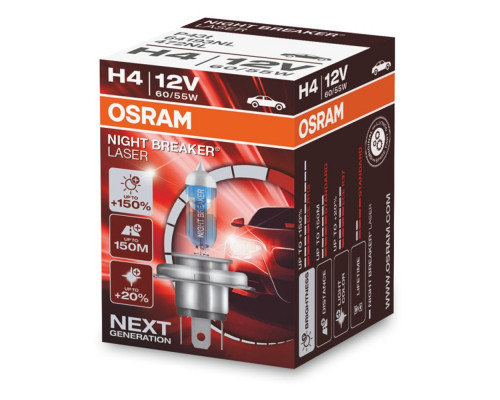 Автолампа Osram H4 64193NL Night Breaker LASER NG +150% 60/55W 12V P43T 1шт Автолампа Osram H4 64193NL Night Breaker LASER NG +150% 60/55W 12V P43T 1шт