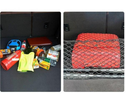 Сітка кишеня в багажник автомобіля Icar на гачках 110х60 см Чорний (С051252)