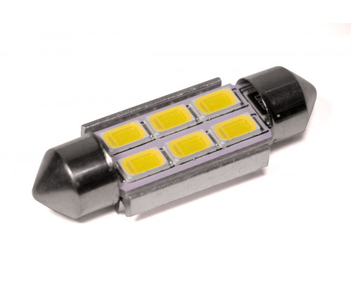 Світлодіодна лампа StarLight T11 6 діодів 5630 1W 12V WHITE / 36mm / мультиполярна Світлодіодна лампа StarLight T11 6 діодів 5630 1W 12V WHITE / 36mm / мультиполярна