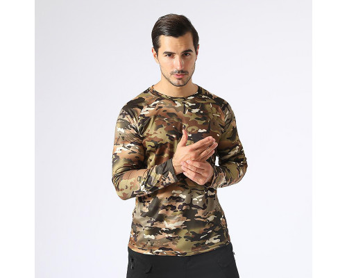 Тактичний лонгслів Lesko A659 3XL Camouflage CP Зелений (4254-75767) Тактичний лонгслів Lesko A659 3XL Camouflage CP Зелений (4254-75767)