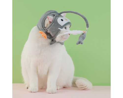 Іграшка-шапочка Lesko DT-569 Gray Penguin для котів Іграшка-шапочка Lesko DT-569 Gray Penguin для котів