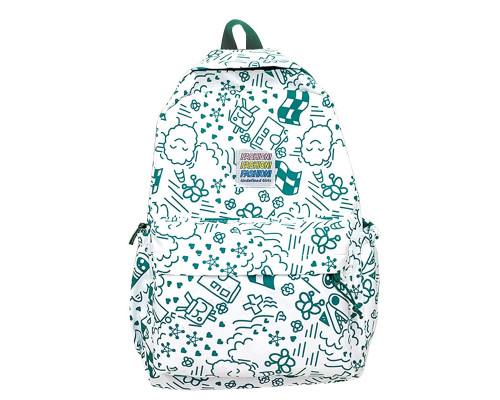 Рюкзак підлітковий No Brand 5154 31х13 см White-Green 13081-84482