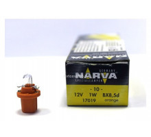 Автолампа ук. NARVA 17019 12V 1,0W BX8,5D ORANGE