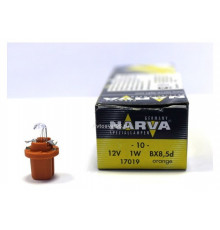 Автолампа ук. NARVA 17019 12V 1,0W BX8,5D ORANGE