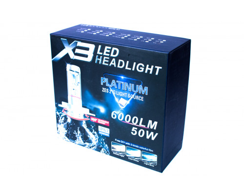 Комплект LED ламп AllLight X3 H1 50W 6000K 6000lm з радіатором Комплект LED ламп AllLight X3 H1 50W 6000K 6000lm з радіатором