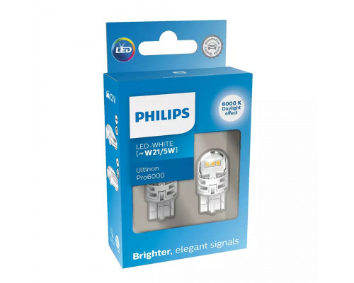 Комплект світлодіодних ламп Philips 11066CU60X2 W21/5W 12V 2.5/0.5W W3x16q Ultinon Pro6000 Комплект світлодіодних ламп Philips 11066CU60X2 W21/5W 12V 2.5/0.5W W3x16q Ultinon Pro6000