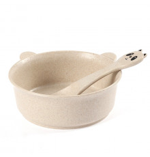 Тарілка з ложкою Lesko A228 Panda Beige
