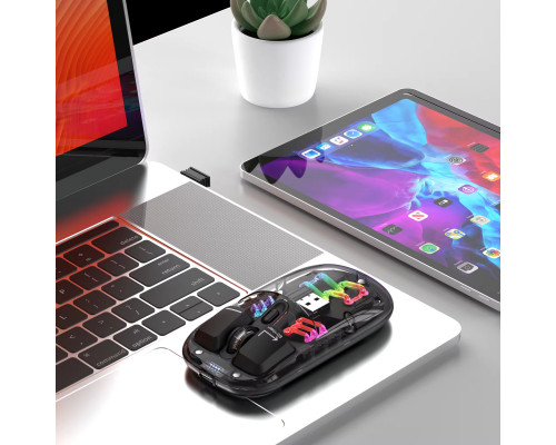 Миша бездротова HXSJ Т200 з акумулятором 2,4G Bluetooth Black Миша бездротова HXSJ Т200 з акумулятором 2,4G Bluetooth Black
