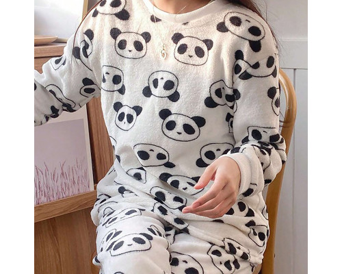 Жіноча піжама Lesko Panda 2XL White-Black Жіноча піжама Lesko Panda 2XL White-Black
