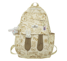 Рюкзак підлітковий Lesko 230632 Beige Зайчик 20 л