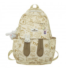 Рюкзак підлітковий Lesko 230632 Beige Зайчик 20 л