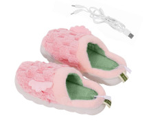 Домашні кімнатні капці Lesko A-232 USB Pink з підігрівом 23 см