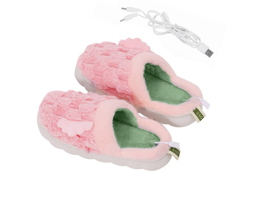 Домашні кімнатні капці Lesko A-232 USB Pink з підігрівом 23 см Домашні кімнатні капці Lesko A-232 USB Pink з підігрівом 23 см