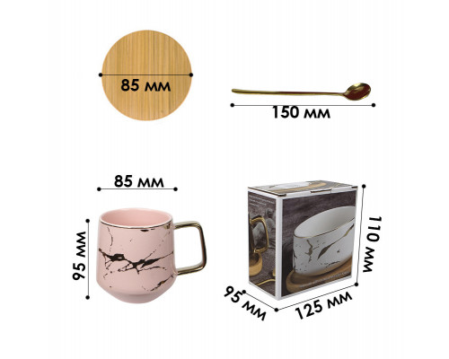 Чайна чашка No Brand B2024 400 мл Pink 13157-83962