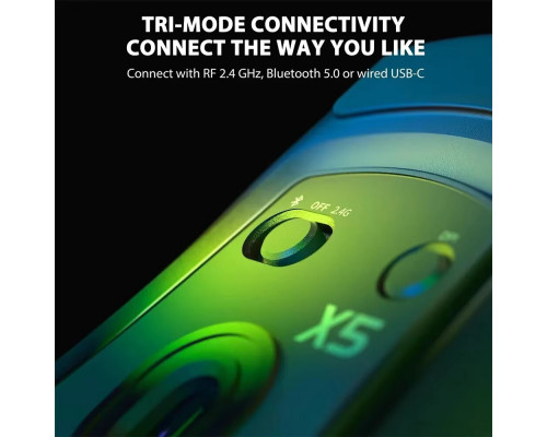 Миша бездротова Aattack SHARK X5 з акумулятором та підсвічуванням 2,4G+Bluetooth Black Миша бездротова Aattack SHARK X5 з акумулятором та підсвічуванням 2,4G+Bluetooth Black