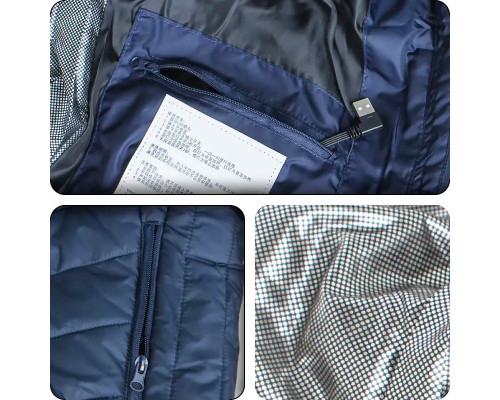 Жилетка з підігрівом Lesko M01-9S 5XL Blue Жилетка з підігрівом Lesko M01-9S 5XL Blue