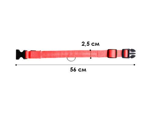 Світлодіодний LED нашийник Lesko Red XL USB Світлодіодний LED нашийник Lesko Red XL USB