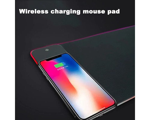 Килимок для миші з бездротовою зарядкою Wireless Charging 300 мм / 800 мм / 4 мм Чорний Килимок для миші з бездротовою зарядкою Wireless Charging 300 мм / 800 мм / 4 мм Чорний