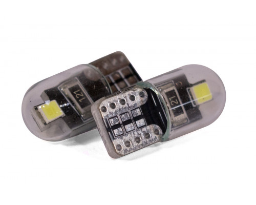 Світлодіодна лампа StarLight T10 2 діода 2835 12V 0.5W WHITE / мультиполярна в прозорій колбі / друкована плата Світлодіодна лампа StarLight T10 2 діода 2835 12V 0.5W WHITE / мультиполярна в прозорій колбі / друкована плата