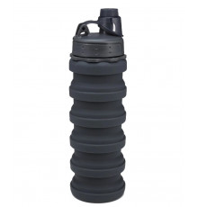 Складана силіконова пляшка для води та напоїв з карабіном water bottle Чорна (7452994123)