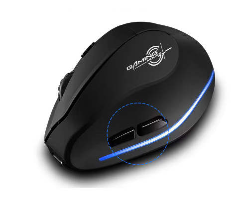 Вертикальна миша бездротова Zelotes F-35 з акумулятором та RGB підсвічуванням Black Вертикальна миша бездротова Zelotes F-35 з акумулятором та RGB підсвічуванням Black