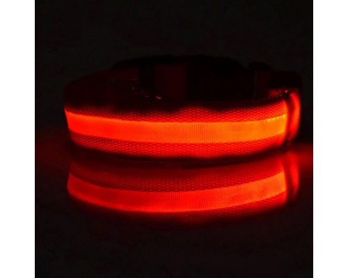 Світлодіодний LED нашийник Lesko Red L USB Світлодіодний LED нашийник Lesko Red L USB