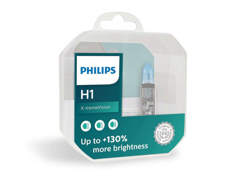 Автолампа PHILIPS 12258XVS2+E2 H1 55W 12V P14,5s X-treme Vision +130% Автолампа PHILIPS 12258XVS2+E2 H1 55W 12V P14,5s X-treme Vision +130%