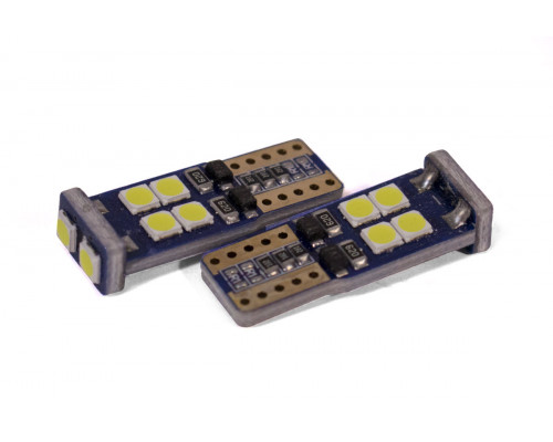 Світлодіодна лампа StarLight T10 10(2+8) діодів 3030 12V 1.5W WHITE / мультиполярна / друкована плата Світлодіодна лампа StarLight T10 10(2+8) діодів 3030 12V 1.5W WHITE / мультиполярна / друкована плата