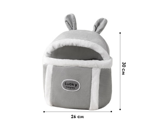 Рюкзак-перенесення Hippie dog 2308SXMJ2582HA10 Gray M Кролик 13136-84827