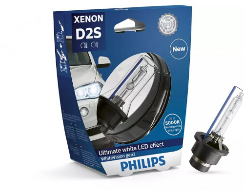 Ксенонова лампа Philips 85122WHV2S1 D2S 85V 35W P32d-2 WhiteVision gen2 5000K Ксенонова лампа Philips 85122WHV2S1 D2S 85V 35W P32d-2 WhiteVision gen2 5000K