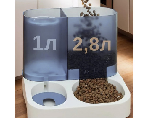 Автоматична годівниця для котів та собак з напувалкою Lesko DT537 Blue 12602-83803