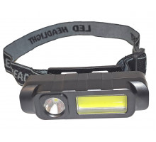 Ліхтар акумуляторний налобний HeadLight YY-10 3W+COB3W