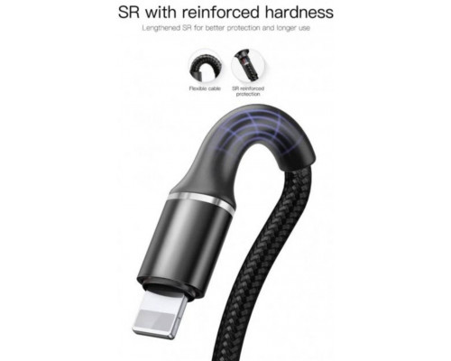 USB кабель Lightning BASEUS для зарядки і синхронізації iPhone iPod iPad c підсвічуванням 2 м Чорний USB кабель Lightning BASEUS для зарядки і синхронізації iPhone iPod iPad c підсвічуванням 2 м Чорний