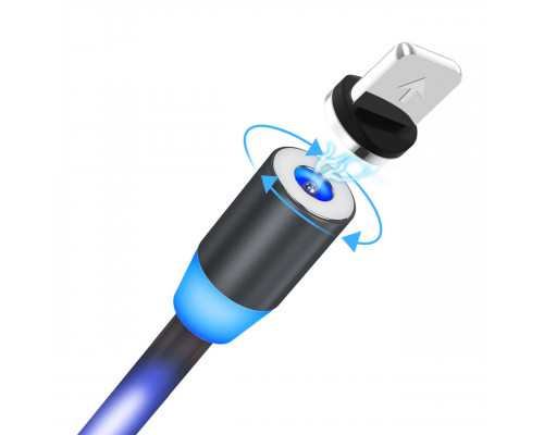 Кабель магнітний Topk Z-line Llightning для зарядки LED USB 1m Black, що світиться (3872-10791) Кабель магнітний Topk Z-line Llightning для зарядки LED USB 1m Black, що світиться (3872-10791)