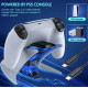 Зарядка для джойстика PS5 Dobe PlayStation 5 PS5 DualSense на 2 геймпади з LED підсвічуванням P5V Білий