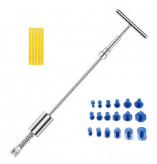 Молоток зворотний для витягування вм'ятин CARP з грибками 18 шт/клейові стрижні 5 шт 24 предмети Сріблястий (С051046)