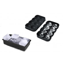Набір силіконових форм для льоду Ice Куб і Куля 8 комірок 2 шт Чорний (C051352-51356)