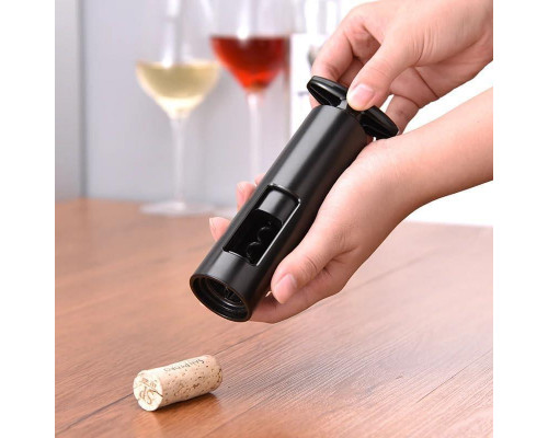 Набір для вина BAR 4в1 механічний штопор/аератор/пробка/ніж для фольги 4 предмети Чорний (C051399)